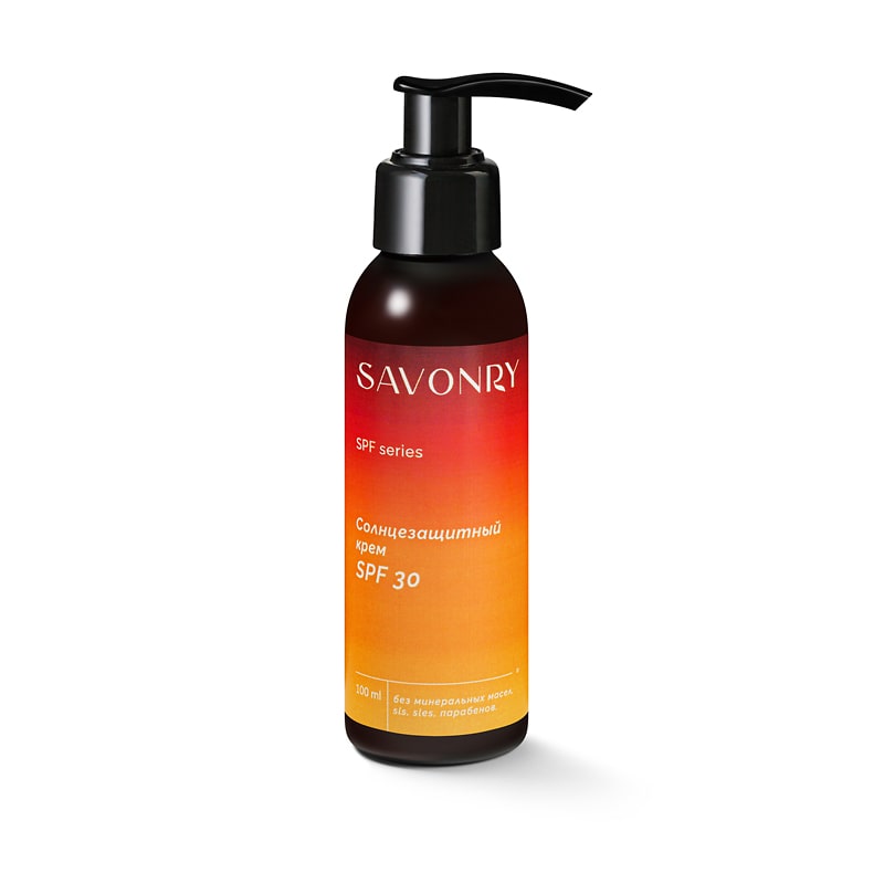 Крем солнцезащитный для лица и тела SPF 30, 100мл, TM Savonry