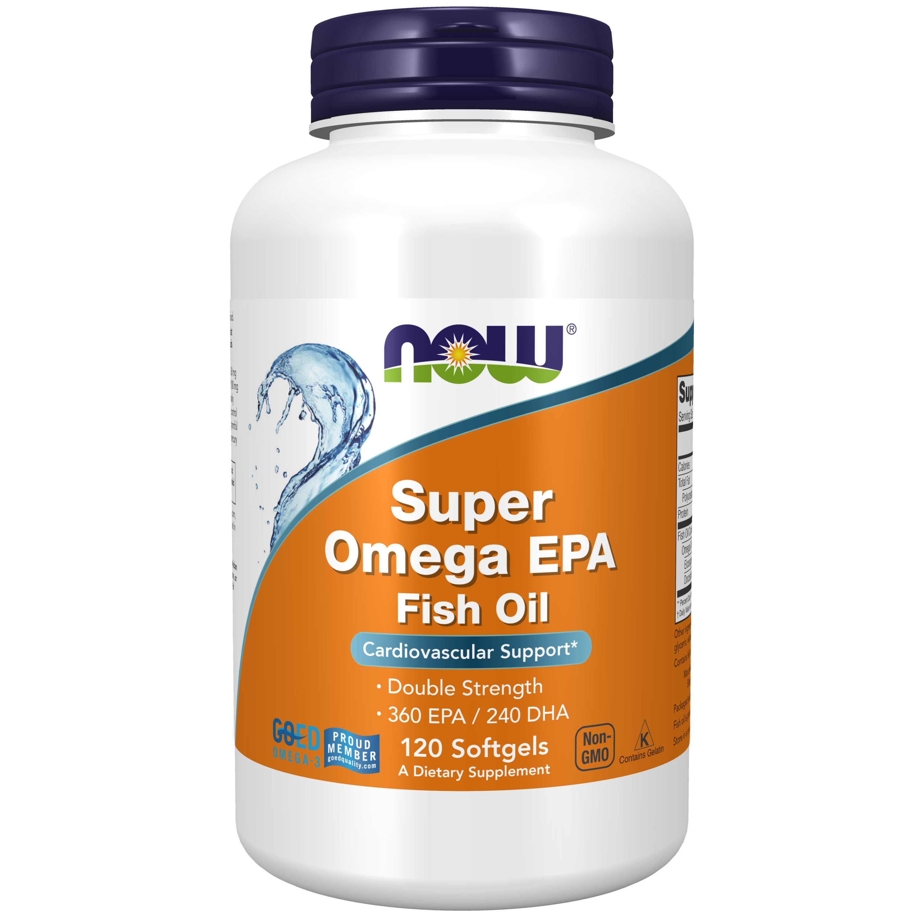 Омега 3, 1200 мг NOW Super Omega-3 EPA, 120 мягких капсул, Рыбий жир, для сердца и сосудов