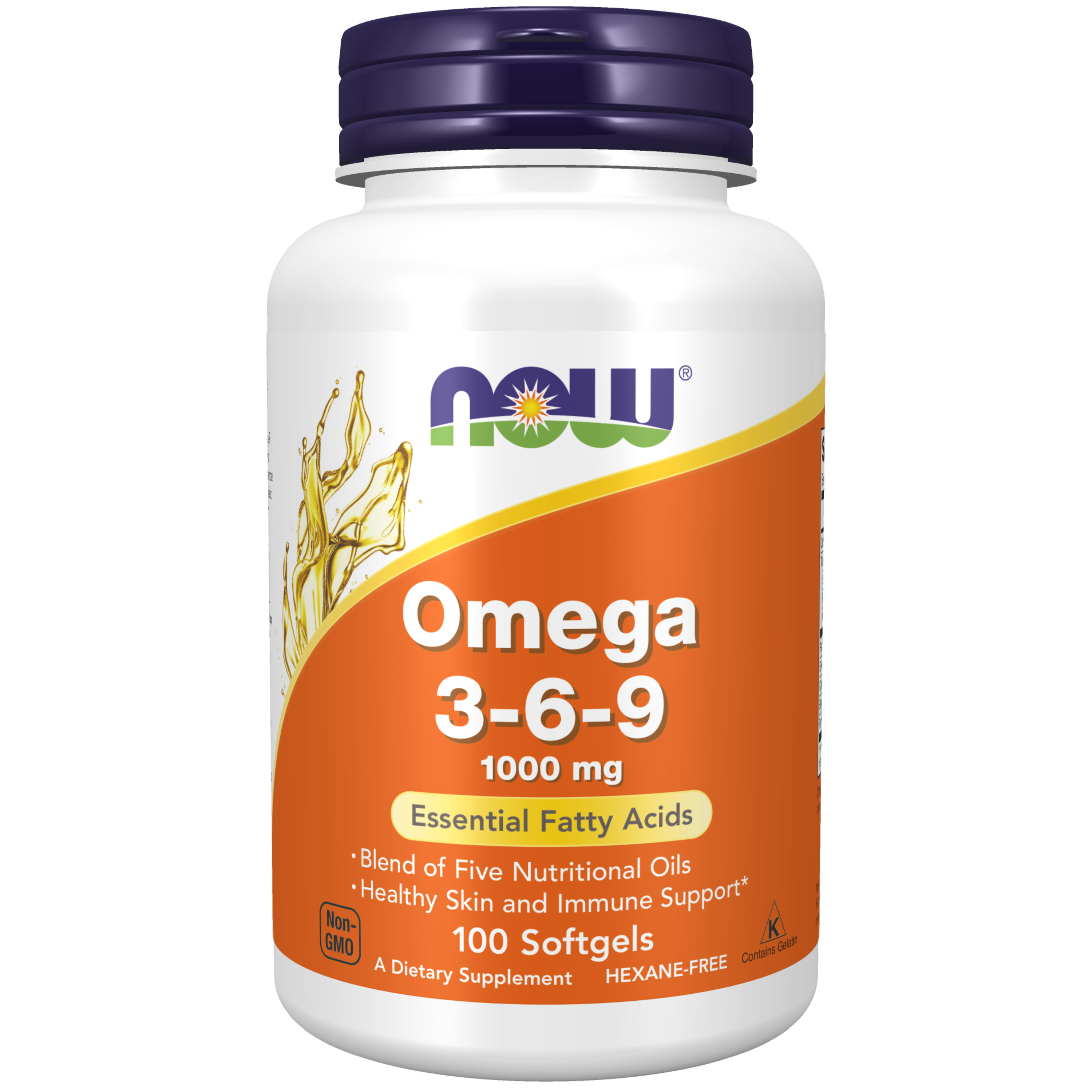 Жирные кислоты, Омега 3-6-9  NOW Omega 3, 1000мг 100капсул, для иммунитета, мозга, сердца и сосудов