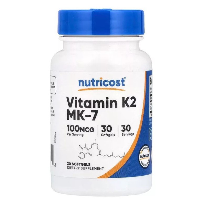 Биологически активная добавка Nutricost Vitamin K2 MK-7 100 MCG, 30 капсул