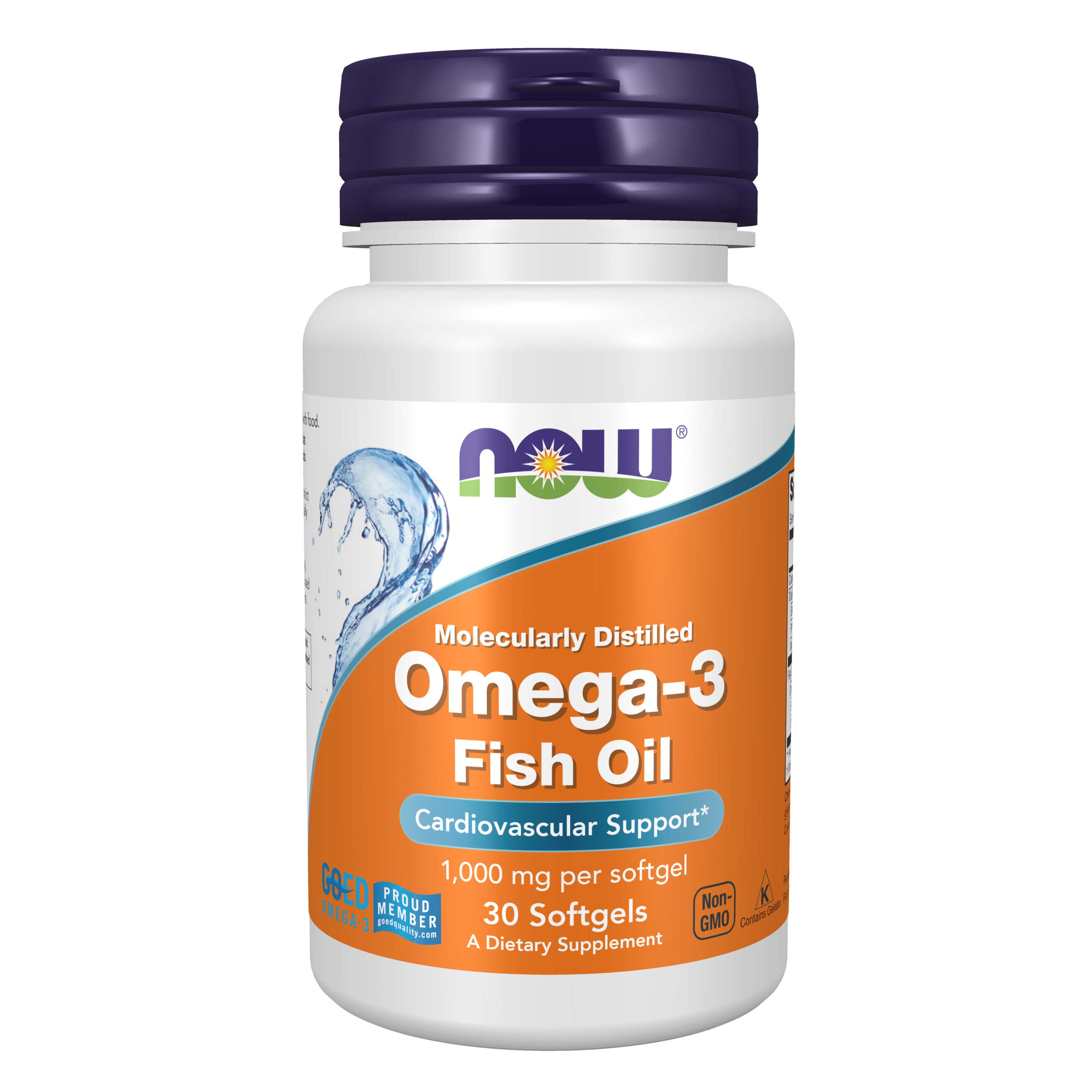 Омега 3, 1000 мг NOW Omega-3 Fish Oil, 30 капсул, Рыбий жир, для сердца и сосудов