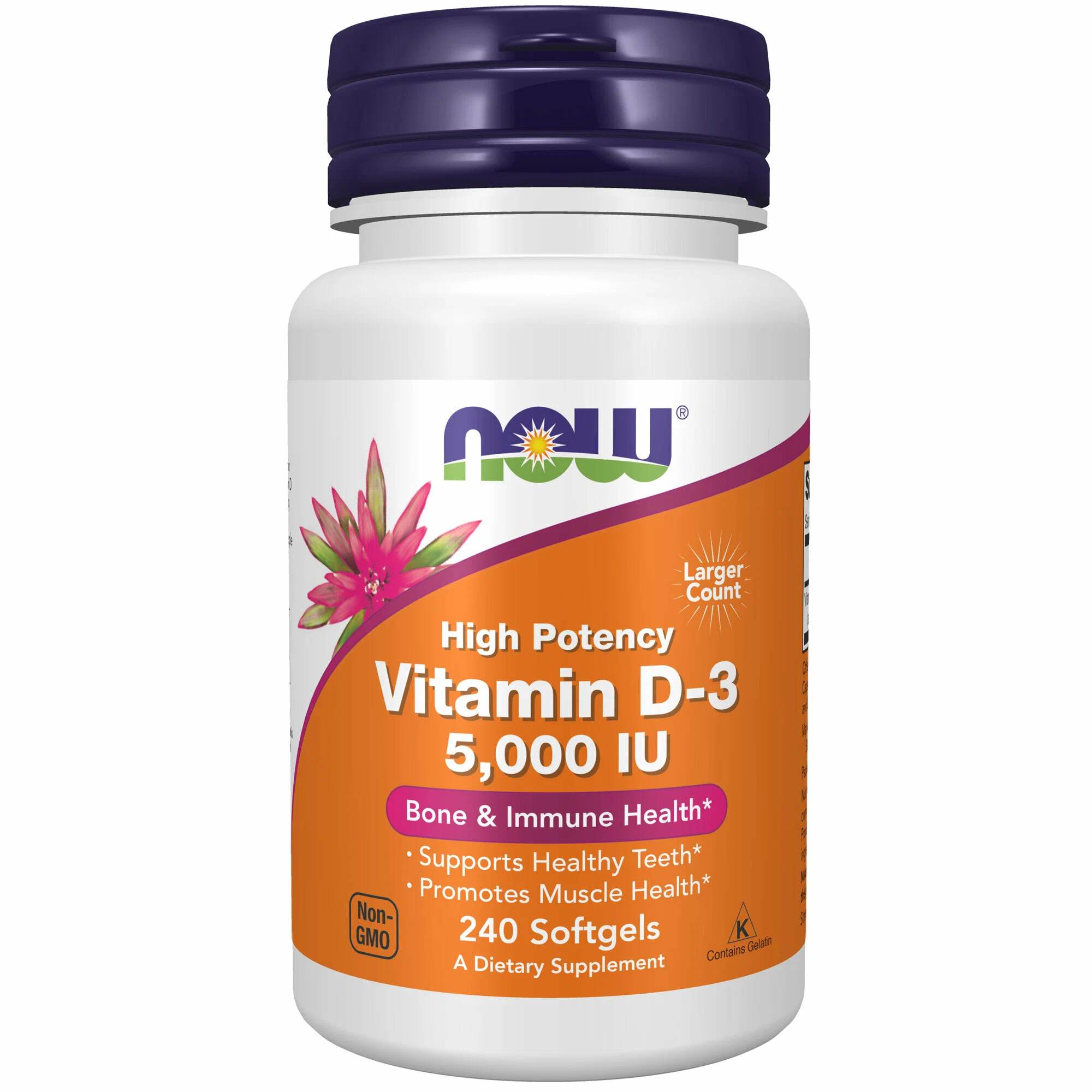 Витамин Д3 NOW High Potency 125mcg Vitamin D3 240 капсул