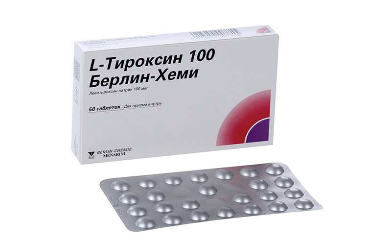 Л-Тироксин 100 Берлин Хеми 100 мкг, 50 шт, таблетки