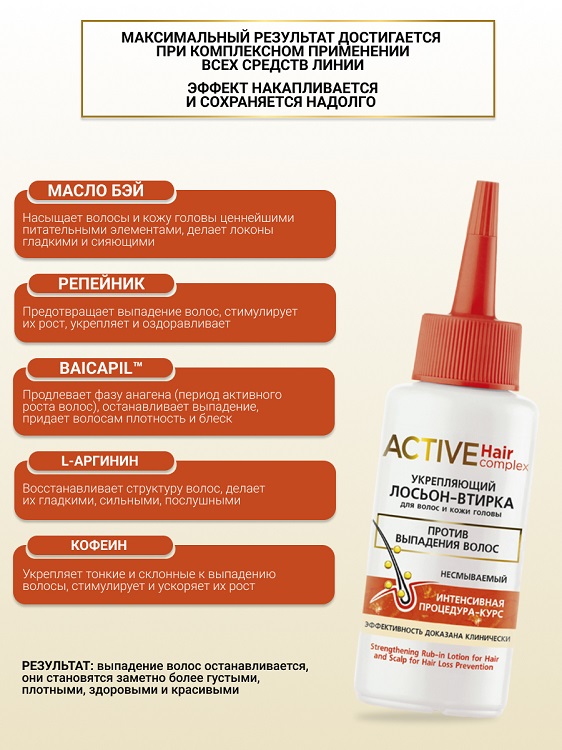 ВИТЭКС Active HairComplex Лосьон-втирка укрепляющий для волос и кожи головы 80мл