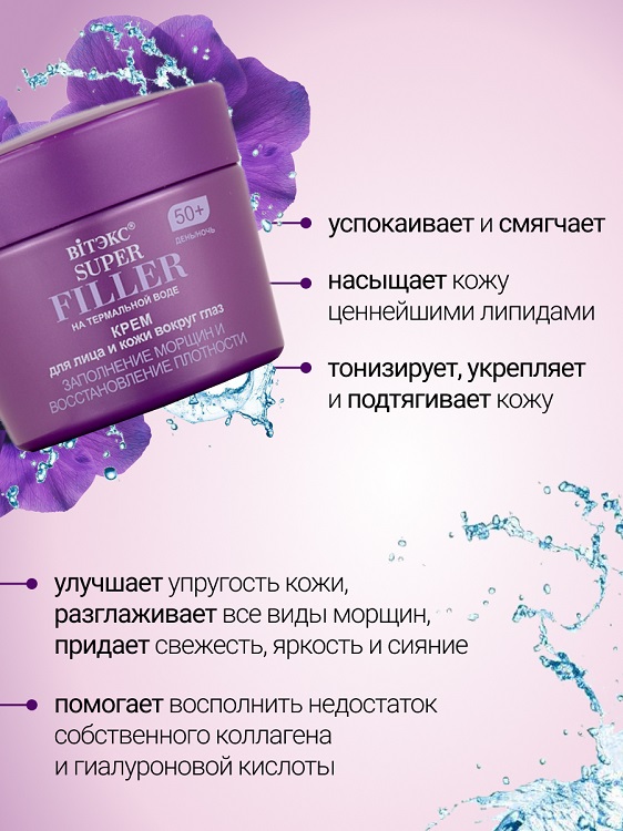ВИТЭКС SUPER FILLER на термводе Крем для лица и кожи вокруг глаз Заполнение морщ и восстановление 352₽