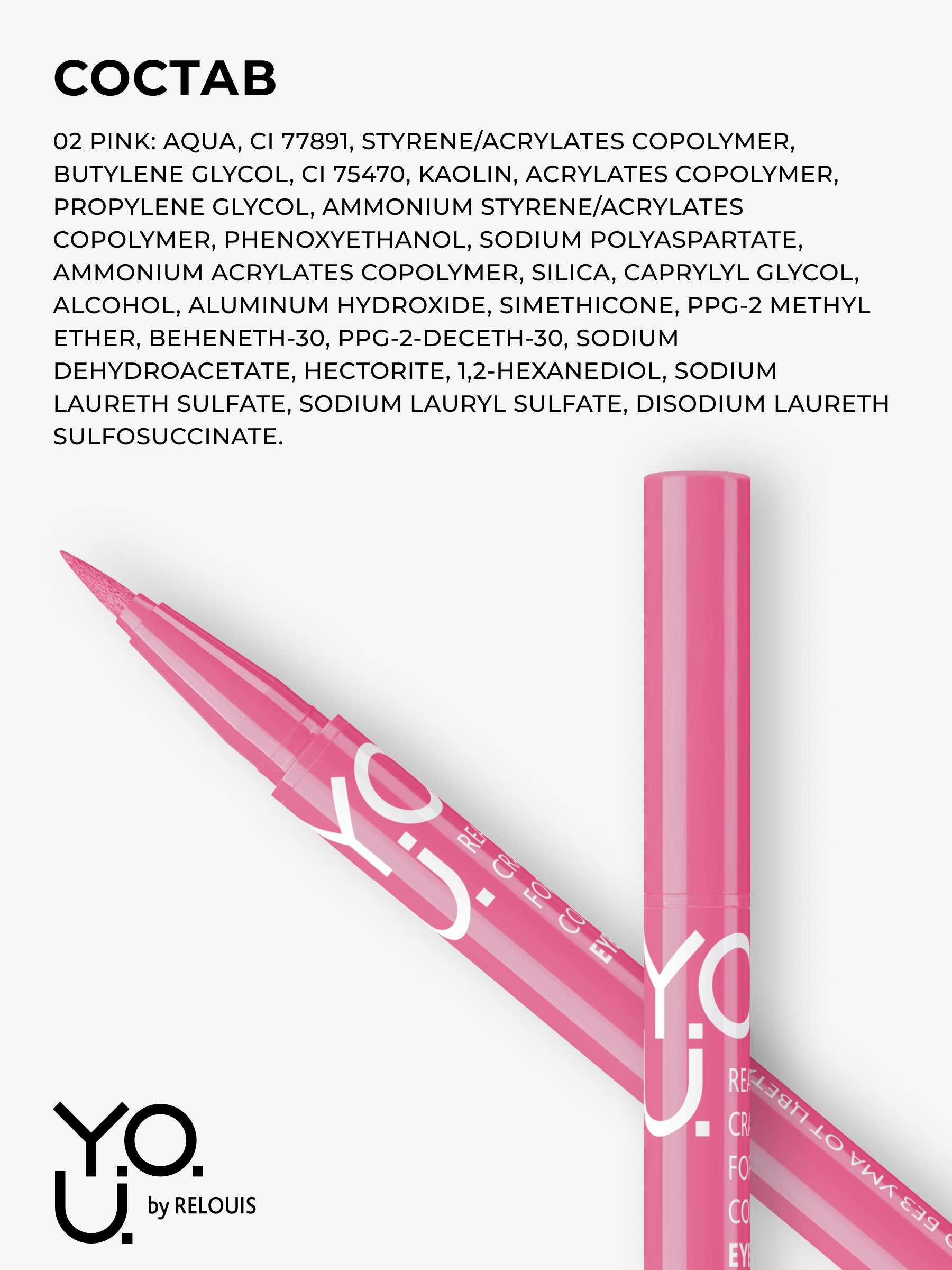 RELOUIS Y.O.U. Подводка-фломастер для глаз Really Crazy for Color №2 Pink, 6мл