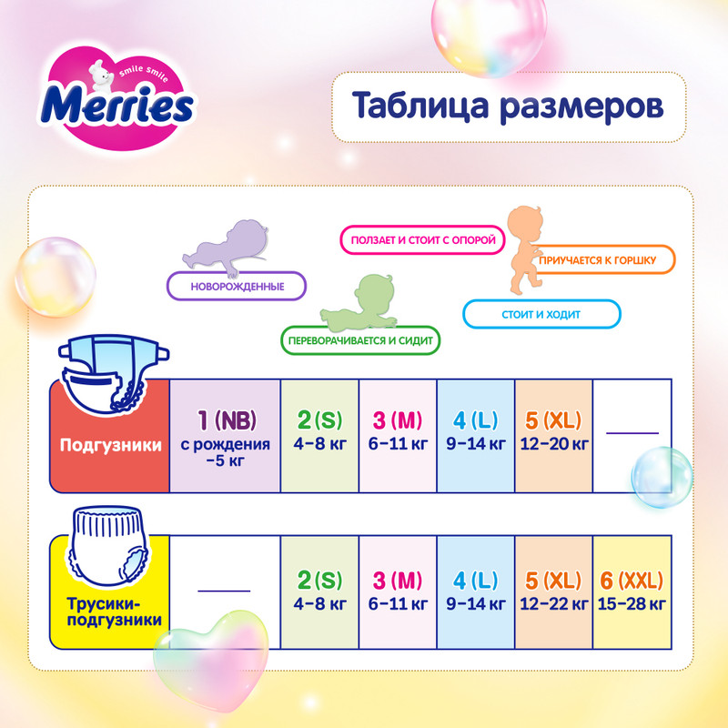 Подгузники-трусики для детей MERRIES размер XL 12-22кг 38шт