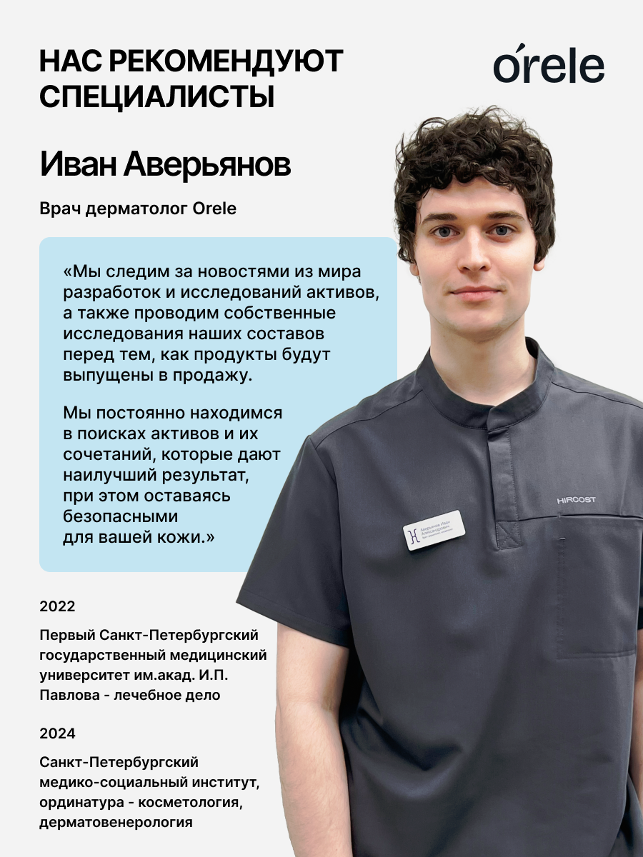 Сыворотка для лица ORELE с ниацинамидом и цинком от прыщей и акне, 30мл