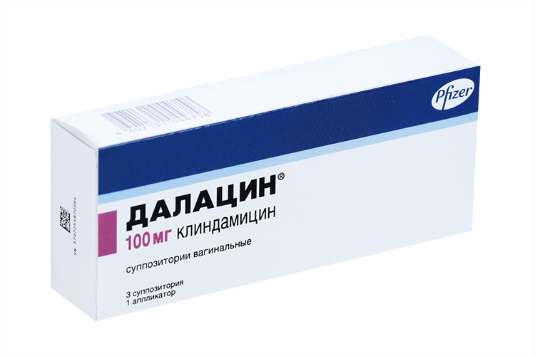 Далацин 0.1 г, 3 шт, суппозитории вагинальные