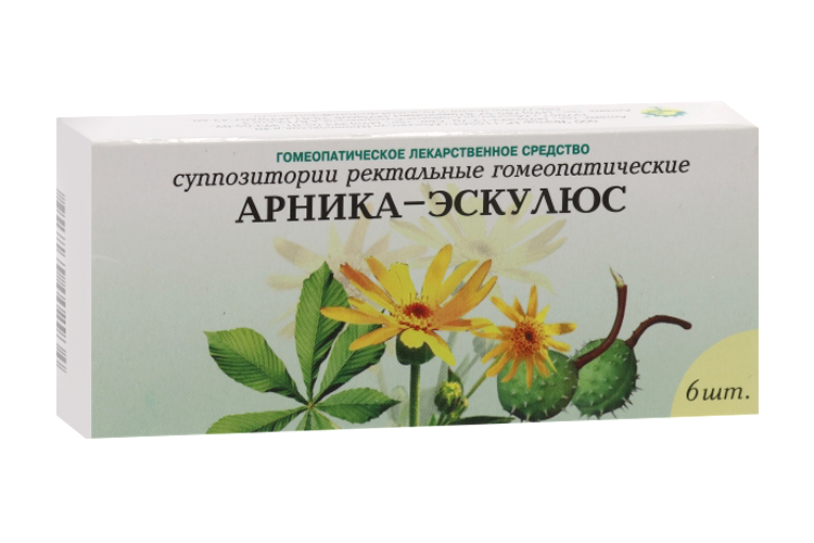 Арника-Эскулюс, 6 шт, суппозитории ректальные гомеопатические