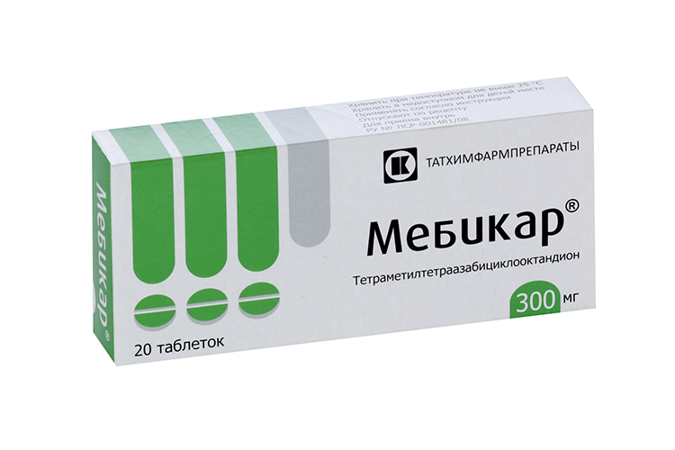 

Мебикар 0.3 г, 20 шт, таблетки