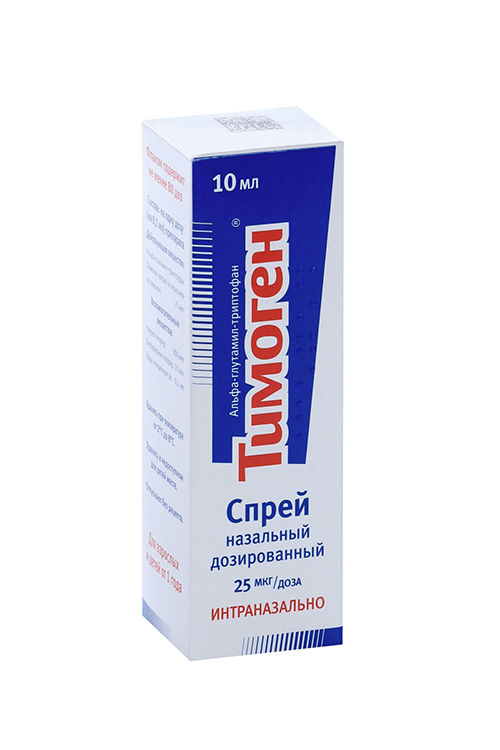 

Тимоген 25 мкг/доза, 10 мл, спрей назальный