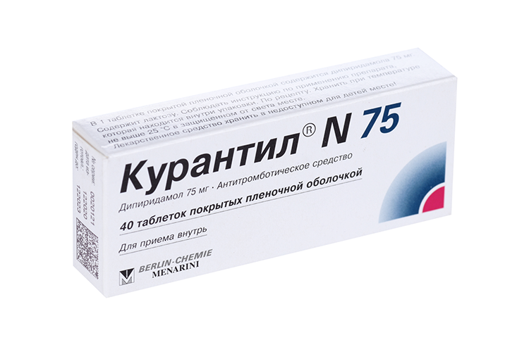 

Курантил N75 75 мг, 40 шт, таблетки покрытые пленочной оболочкой