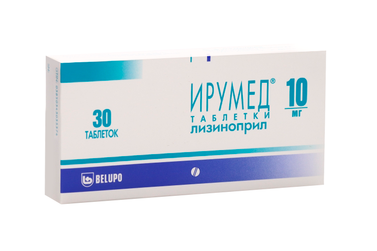 

Лизиноприл Ирумед 10 мг, 30 шт, таблетки