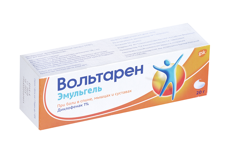 

Вольтарен 1%, 20 г, эмульгель