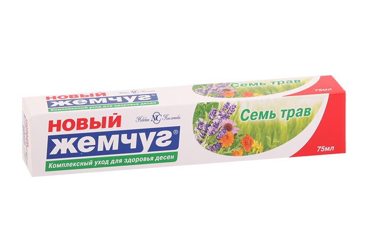 З/паста Новый Жемчуг Семь трав, 75 мл