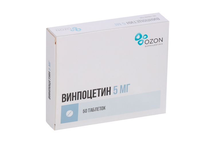 

Винпоцетин 5 мг, 50 шт, таблетки