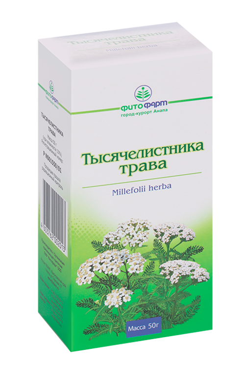 

Тысячелистника трава, 50 г, сырье растительное измельченное .