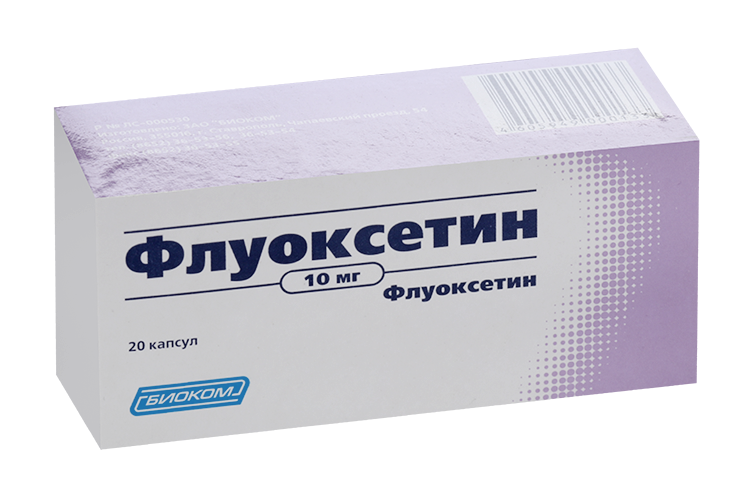 

Флуоксетин, 10 мг, 20 шт, капсулы отеч