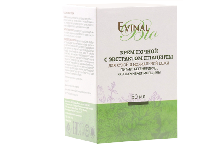 Крем Эвиналь д/лица ночн с плацентой, 50 мл