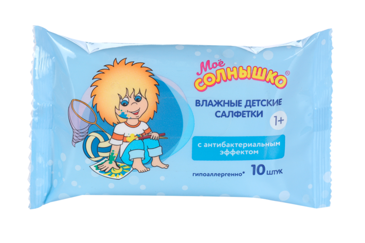

Салфетки Мое Солнышко дет антибактер, 10 шт