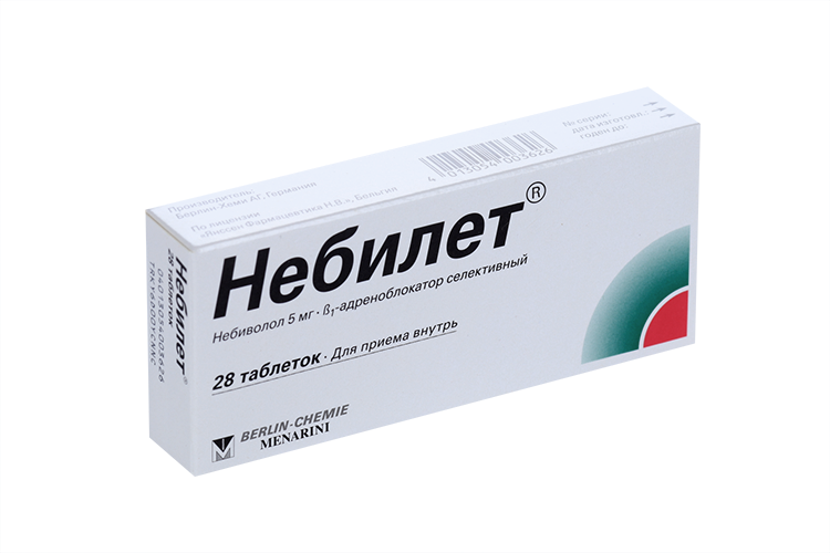 

Небилет 5 мг, 28 шт, таблетки