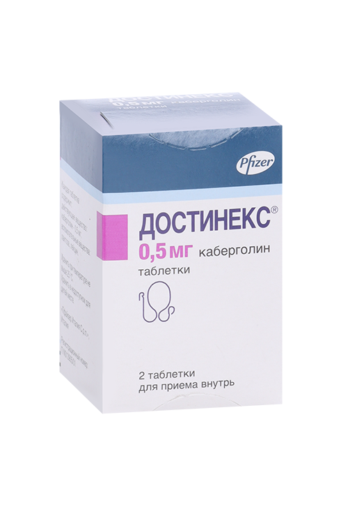 

Достинекс 0,5 мг, 2 шт, таблетки