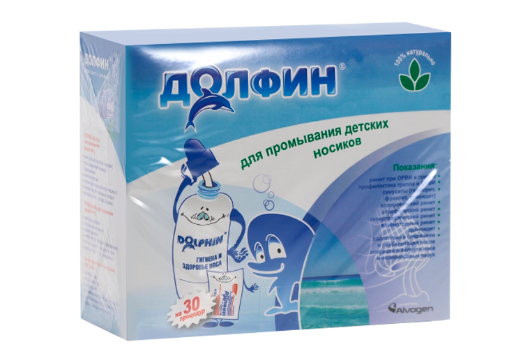

Устройство Долфин д/промыв д/дет+средство 30 пак