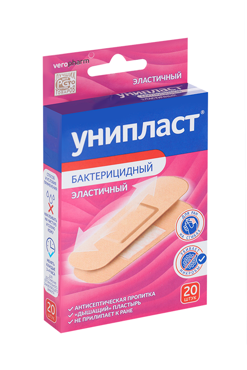 

Пластырь Унипласт бактерицид эластичный, 20 шт