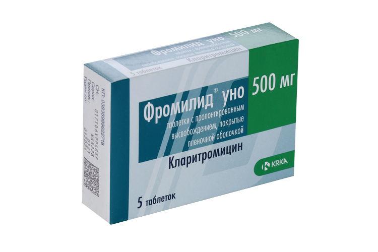 

Фромилид уно 500 мг, 5 шт, таблетки пролонгированного действия покрытые оболочкой