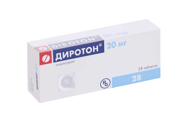 

Диротон 20 мг, 28 шт, таблетки