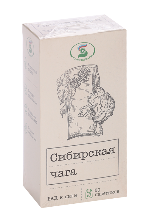 

Чага Сибирская, 2 г, 20 шт, фиточай