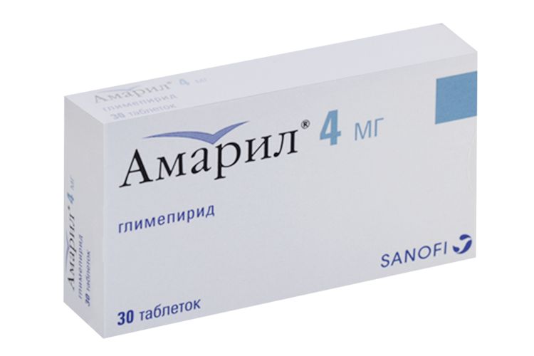Амарил 4 мг, 30 шт, таблетки