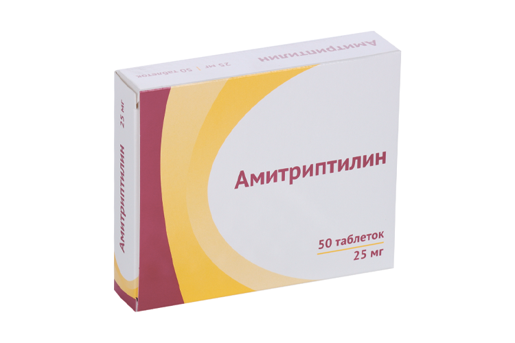 

Амитриптилин 25 мг, 50 шт, таблетки