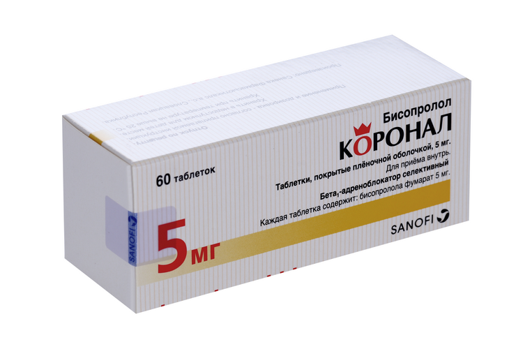 

Коронал 5 мг, 60 шт, таблетки покрытые пленочной оболочкой