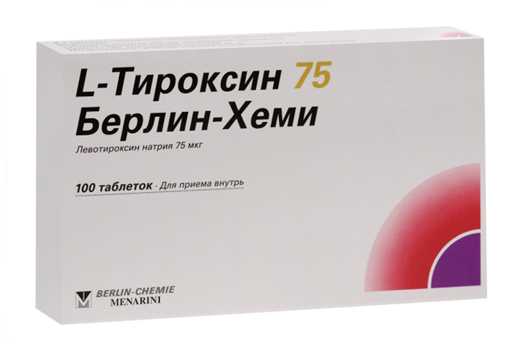 

Л-Тироксин 75 Берлин-Хеми 75 мкг, 100 шт, таблетки