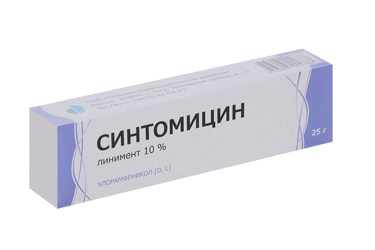 

Синтомицина 10%, 25 г, линимент