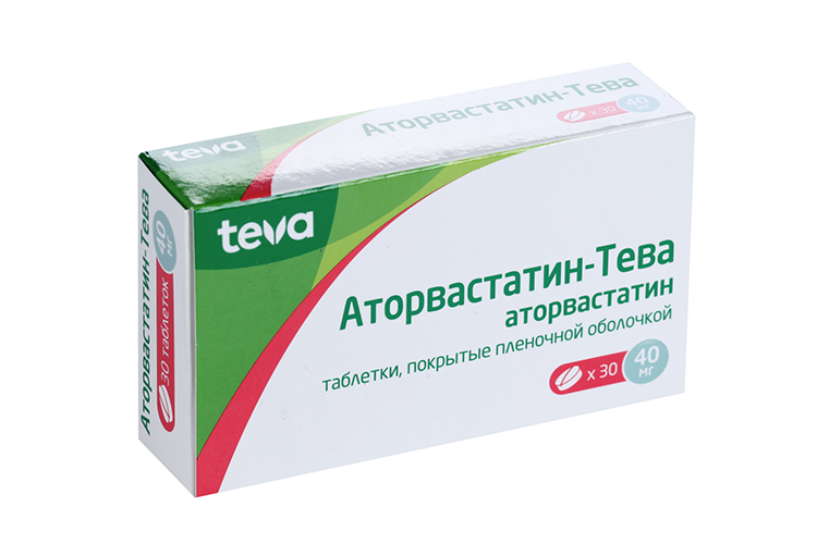 

Аторвастатин-Тева 40 мг, 30 шт, таблетки покрытые пленочной оболочкой