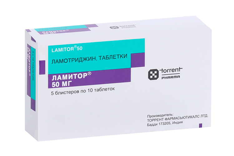 

Ламитор 50 мг, 50 шт, таблетки
