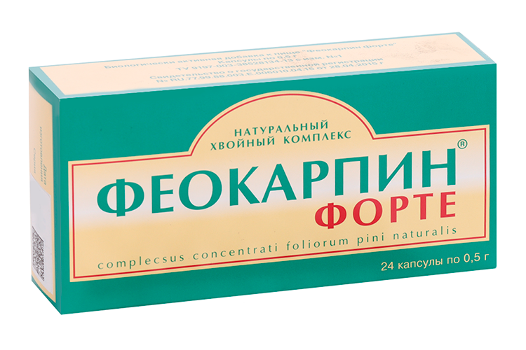 

Феокарпин форте 0.5 г, 24 шт, капсулы