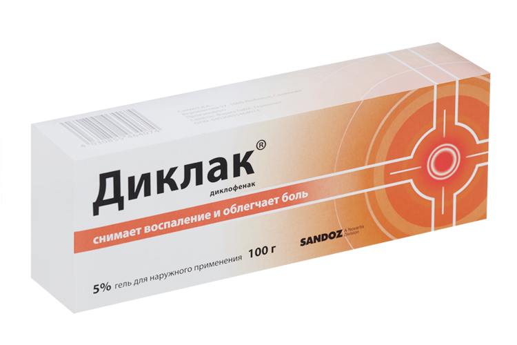 

Диклак 5%, 100 г, гель для наружного применения
