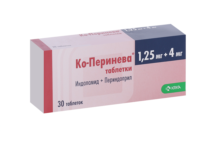 

Ко-Перинева 1.25 мг+4 мг, 30 шт, таблетки