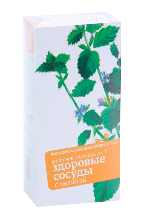 

Фиточай Алтай №7 здоровые сосуды с мелиссой, 2 г, 20 шт