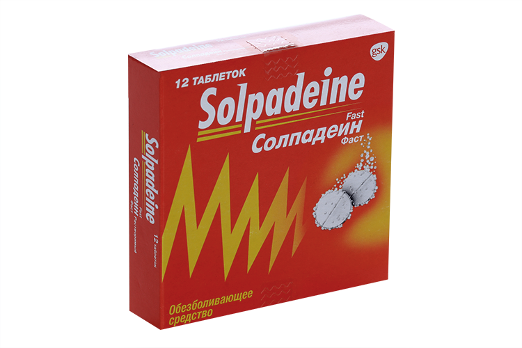 Солпадеин Фаст 65 мг+500 мг, 12 шт, таблетки растворимые солпадеин экспресс таблетки растворимые 65 мг 500 мг 12 шт