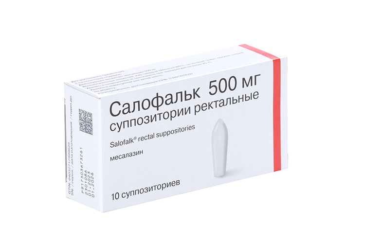 

Салофальк 500 мг, 10 шт, суппозитории