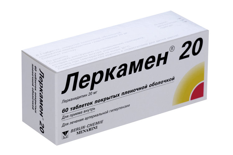 

Леркамен 20 20 мг, 60 шт, таблетки покрытые пленочной оболочкой
