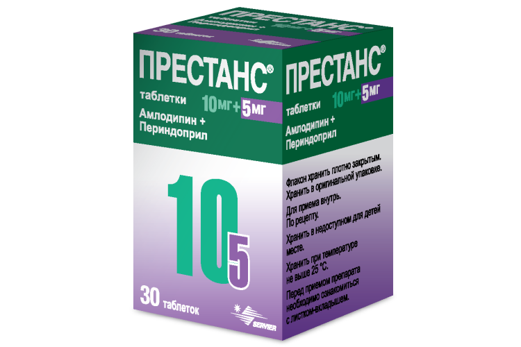 

Престанс 5 мг+10 мг, 30 шт, таблетки