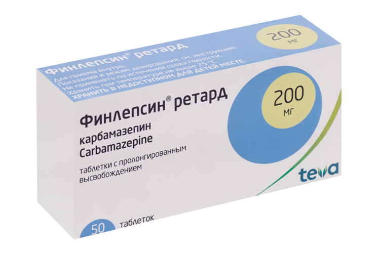 

Финлепсин ретард 200 мг, 50 шт, таблетки пролонгированного действия