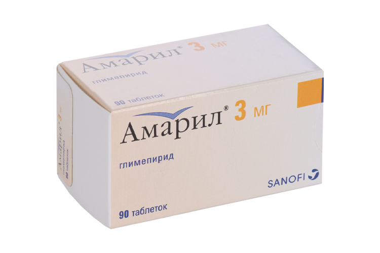 

Амарил 3 мг, 90 шт, таблетки