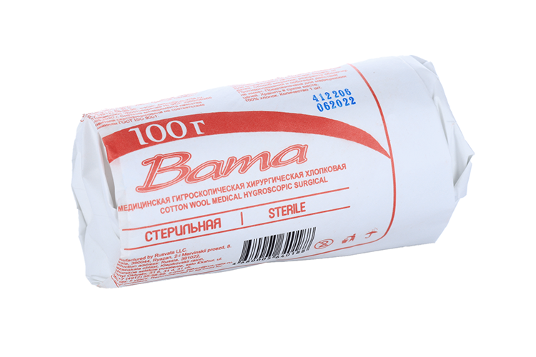 Вата стер 100 г 79₽